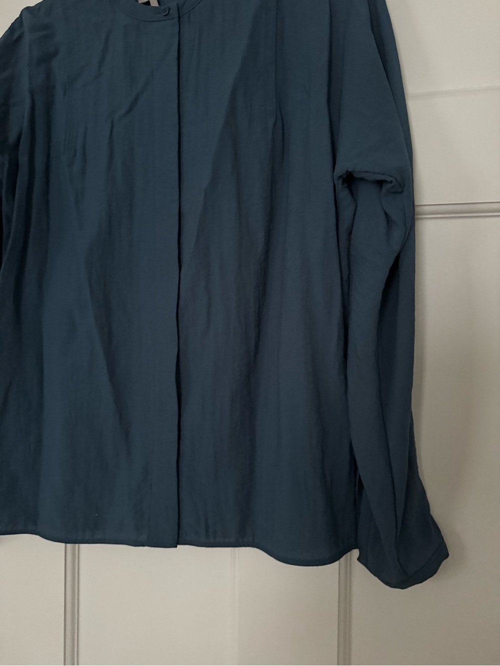 COS Teal Blue Long-Sleeve Tunic Top - Picture 3 of 4